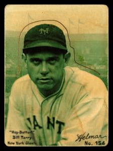 Picture of Helmar Brewing Baseball Card of Bill TERRY, card number 154 from series R318-Helmar Hey-Batter!