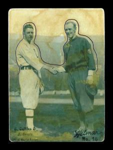 Picture of Helmar Brewing Baseball Card of Eddie COLLINS (HOF); Johnny EVERS (HOF);, card number 16 from series R318-Helmar Hey-Batter!