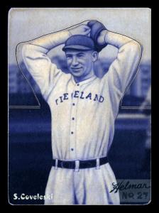 Picture, Helmar Brewing, R318-Helmar Card # 27, Stan COVELESKI (HOF), Windup, Cleveland Indians