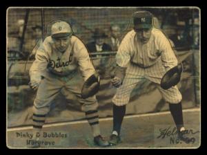 Picture of Helmar Brewing Baseball Card of Bubbles Hargrave & Pinky Hargrave, card number 39 from series R318-Helmar Hey-Batter!