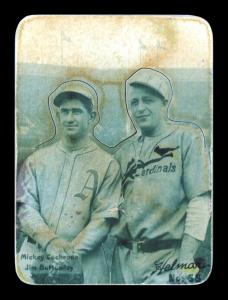 Picture of Helmar Brewing Baseball Card of Mickey COCHRANE, Jim BOTTOMLEY, card number 58 from series R318-Helmar Hey-Batter!