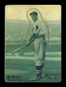 Picture, Helmar Brewing, R318-Helmar Card # 6, Wally Berger, bat pointed to ground, Boston Braves
