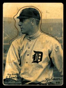 Picture of Helmar Brewing Baseball Card of Carl Zamloch, card number 77 from series R318-Helmar Hey-Batter!
