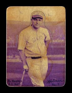 Picture of Helmar Brewing Baseball Card of Ross YOUNGS (HOF), card number 7 from series R318-Helmar Hey-Batter!
