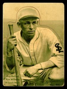Picture, Helmar Brewing, R318-Helmar Card # 91, Ken Williams, Crouched with Bat, St. Louis Americans