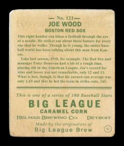 Picture, Helmar Brewing, R319-Helmar Card # 121, Smokey Joe Wood, Portrait, Boston Red Sox