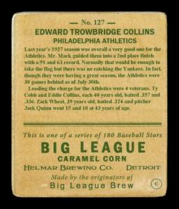 Picture, Helmar Brewing, R319-Helmar Card # 127, Eddie COLLINS, Portrait, Philadelphia Athletics