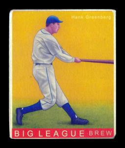Picture, Helmar Brewing, R319-Helmar Card # 133, Hank GREENBERG (HOF), Swinging, Detroit Tigers