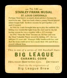 Picture, Helmar Brewing, R319-Helmar Card # 146, Stan MUSIAL (HOF), Batting Stance, St. Louis Cardinals
