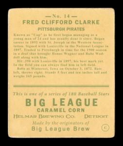 Picture, Helmar Brewing, R319-Helmar Card # 14, Fred CLARKE (HOF), Portrait, Pittsburgh Pirates