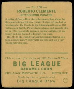 Picture, Helmar Brewing, R319-Helmar Card # 150, Roberto CLEMENTE, Batting Stance, Pittsburgh Pirates
