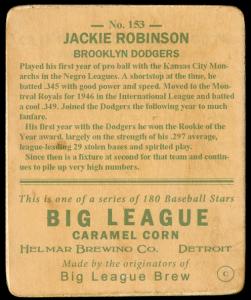 Picture, Helmar Brewing, R319-Helmar Card # 153, Jackie Robinson (HOF), Batting Stance, Brooklyn Dodgers