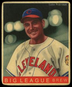 Picture, Helmar Brewing, R319-Helmar Card # 154, Eddie Robinson, Portrait, Cleveland Indians