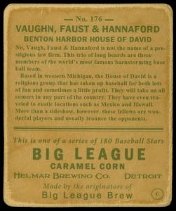 Picture, Helmar Brewing, R319-Helmar Card # 176, Hip Vaughn; Dutch Faust; Horace Hannaford;, Standing, House Of David