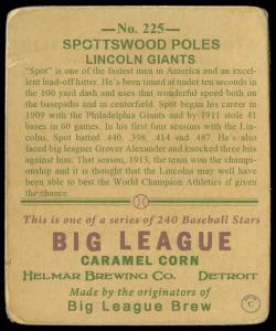 Picture, Helmar Brewing, R319-Helmar Card # 225, Spottswood Poles, Swinging, Lincoln Giants