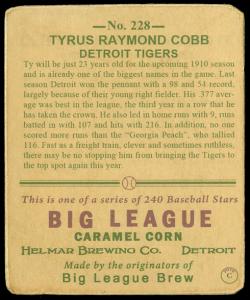 Picture, Helmar Brewing, R319-Helmar Card # 228, Ty COBB (HOF), Reaching, Detroit Tigers