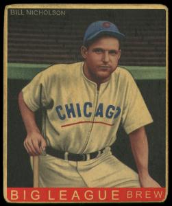 Picture of Helmar Brewing Baseball Card of Bill Nicholson, card number 231 from series R319-Helmar Big League