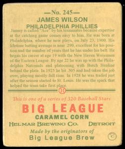 Picture, Helmar Brewing, R319-Helmar Card # 245, Jimmy Wilson, Portrait, Philadelphia Phillies
