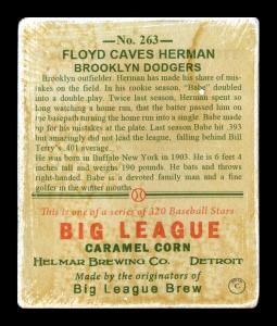 Picture, Helmar Brewing, R319-Helmar Card # 263, Babe Herman, Swinging follow through, Brooklyn Dodgers