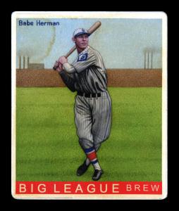 Picture, Helmar Brewing, R319-Helmar Card # 263, Babe Herman, Swinging follow through, Brooklyn Dodgers