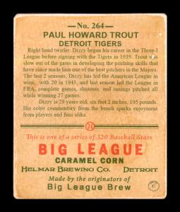 Picture, Helmar Brewing, R319-Helmar Card # 264, Dizzy Trout, Chewing tobacco, Detroit Tigers