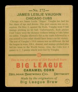 Picture, Helmar Brewing, R319-Helmar Card # 272, Hippo Vaughn, Windup, Chicago Cubs