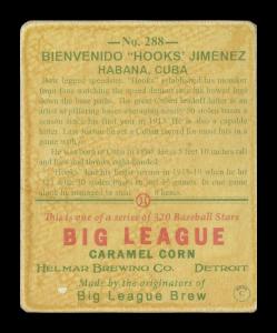 Picture, Helmar Brewing, R319-Helmar Card # 288, Hooks JIMENEZ (Cuban HOF), Hands on hips, Almendaras, Cuba