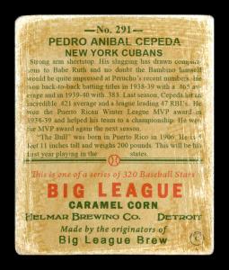 Picture, Helmar Brewing, R319-Helmar Card # 291, Perucho Cepeda, Fielding, New York Cuban Stars