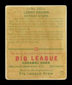 Picture, Helmar Brewing, R319-Helmar Card # 292, Larry Brown, With gear, Detroit Stars