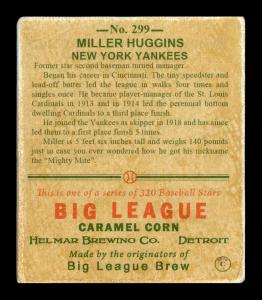 Picture, Helmar Brewing, R319-Helmar Card # 299, Miller HUGGINS (HOF), Portrait, New York Yankees