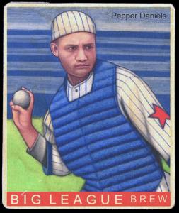 Picture of Helmar Brewing Baseball Card of Pepper Daniels, card number 302 from series R319-Helmar Big League