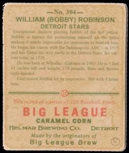 Picture, Helmar Brewing, R319-Helmar Card # 304, Bobby Robinson, Portrait, Detroit Stars