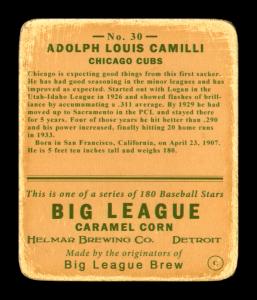 Picture, Helmar Brewing, R319-Helmar Card # 30, Dolph Camilli, Dugout, Chicago Cubs