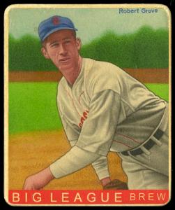 Picture, Helmar Brewing, R319-Helmar Card # 311, Lefty GROVE, Trees in background, Boston Red Sox