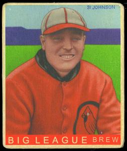 Picture of Helmar Brewing Baseball Card of Si Johnson, card number 319 from series R319-Helmar Big League