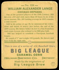 Picture, Helmar Brewing, R319-Helmar Card # 320, Bill Lange, Fly Ball, Chicago Orphans