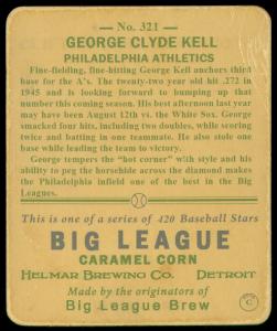Picture, Helmar Brewing, R319-Helmar Card # 321, George KELL (HOF), Portrait, Philadelphia Athletics