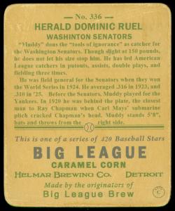 Picture, Helmar Brewing, R319-Helmar Card # 336, Muddy Ruel, With Overcoat, Washington Senators