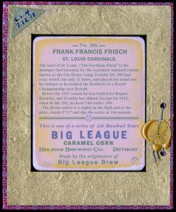 Picture, Helmar Brewing, R319-Helmar Card # 360, Frank FRISCH (HOF), Yelling, St. Louis Cardinals