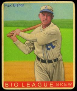 Picture of Helmar Brewing Baseball Card of Max Bishop, card number 370 from series R319-Helmar Big League