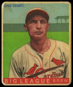 Picture of Helmar Brewing Baseball Card of Ernie Orsatti, card number 371 from series R319-Helmar Big League
