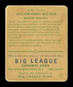 Picture, Helmar Brewing, R319-Helmar Card # 373, Bucky Walters, Portrait, Boston Red Sox