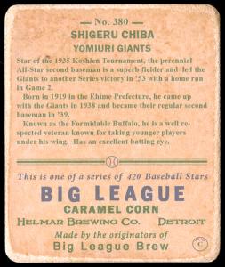 Picture, Helmar Brewing, R319-Helmar Card # 380, Shigeru CHIBA (HOF), Waiting for Pitch, Yomiuri Giants