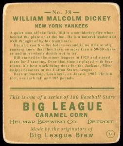 Picture, Helmar Brewing, R319-Helmar Card # 38, Bill DICKEY, Catching Stance, New York Yankees