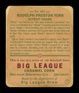 Picture, Helmar Brewing, R319-Helmar Card # 423, Rudy York, Fielding grounder, Detroit Tigers