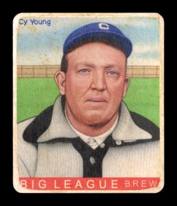 Picture, Helmar Brewing, R319-Helmar Card # 424, Cy YOUNG (HOF), Black tipped grey sweater, Cleveland Indians