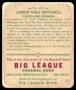 Picture, Helmar Brewing, R319-Helmar Card # 432, Dale Mitchell, Batting follow through, Cleveland Indians