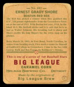 Picture, Helmar Brewing, R319-Helmar Card # 441, Ernie Shore, Portrait, Boston Red Sox