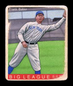 Picture, Helmar Brewing, R319-Helmar Card # 442, Frank BAKER (HOF), Reaching for ball, New York Yankees