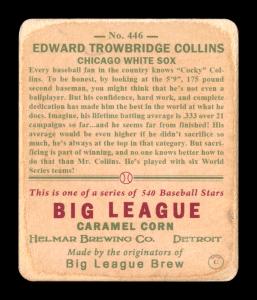 Picture, Helmar Brewing, R319-Helmar Card # 446, Eddie COLLINS, Left side to viewer, Chicago White Sox